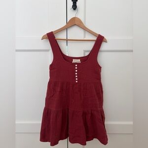Urban Outfitters Red Gauze Button-Front Babydoll Mini Dress – XS